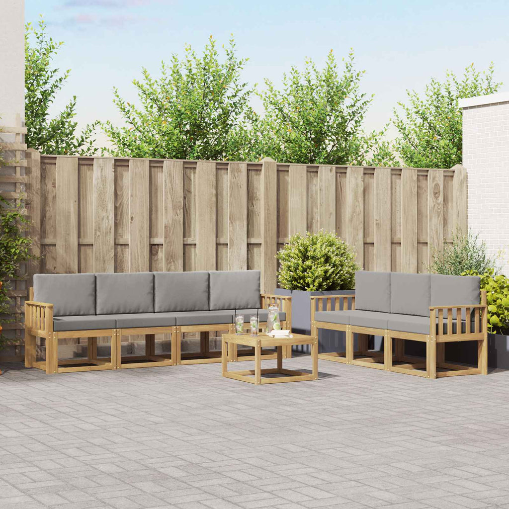 vidaXL Zestaw sof na zewnątrz 8 pcs Biały i jasnoszary 59 x 59 x 37 cm