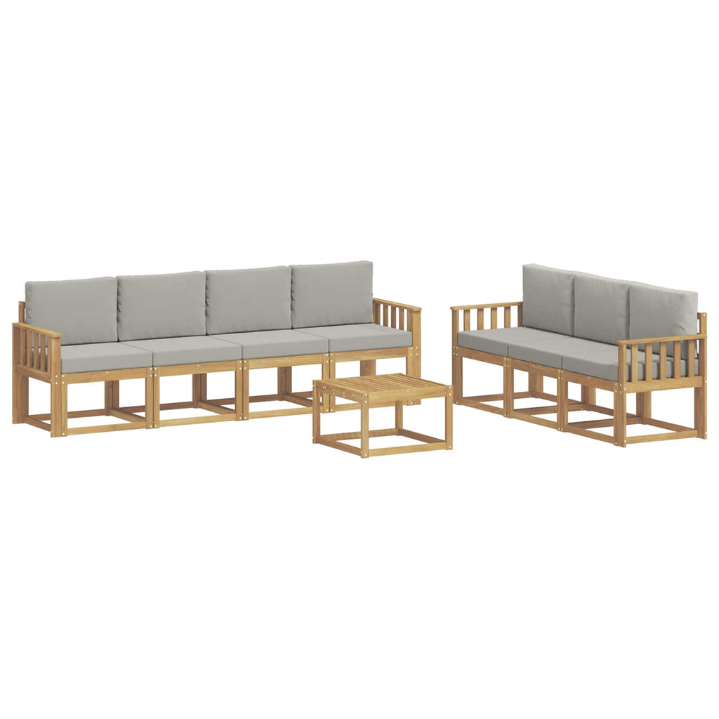 vidaXL Zestaw sof na zewnątrz 8 pcs Biały i jasnoszary 59 x 59 x 37 cm