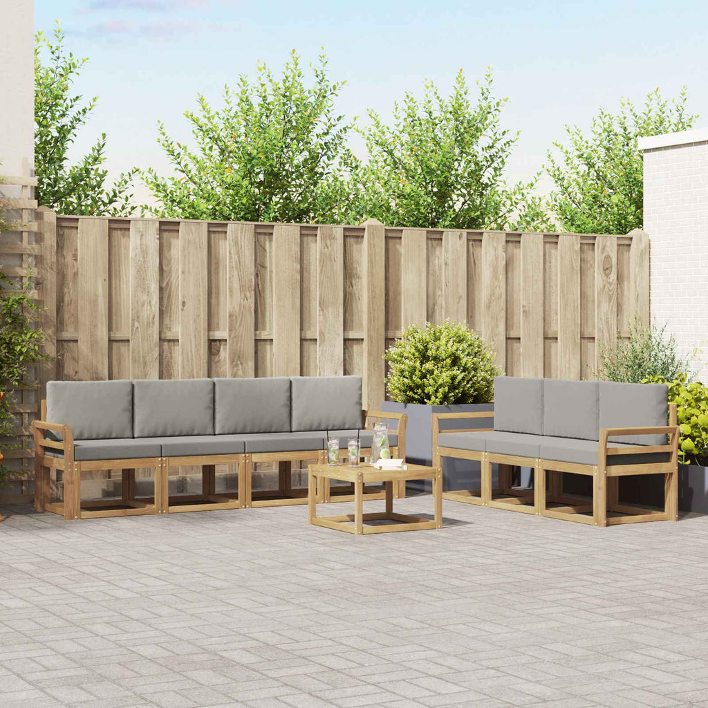 vidaXL Zestaw sof na zewnątrz 8 pcs Biały i jasnoszary 59 x 59 x 37 cm