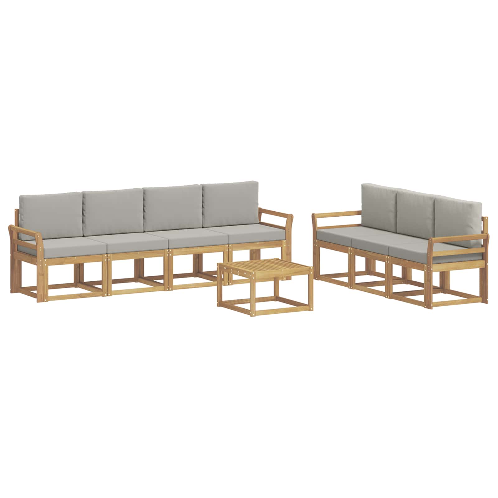 vidaXL Zestaw sof na zewnątrz 8 pcs Biały i jasnoszary 59 x 59 x 37 cm