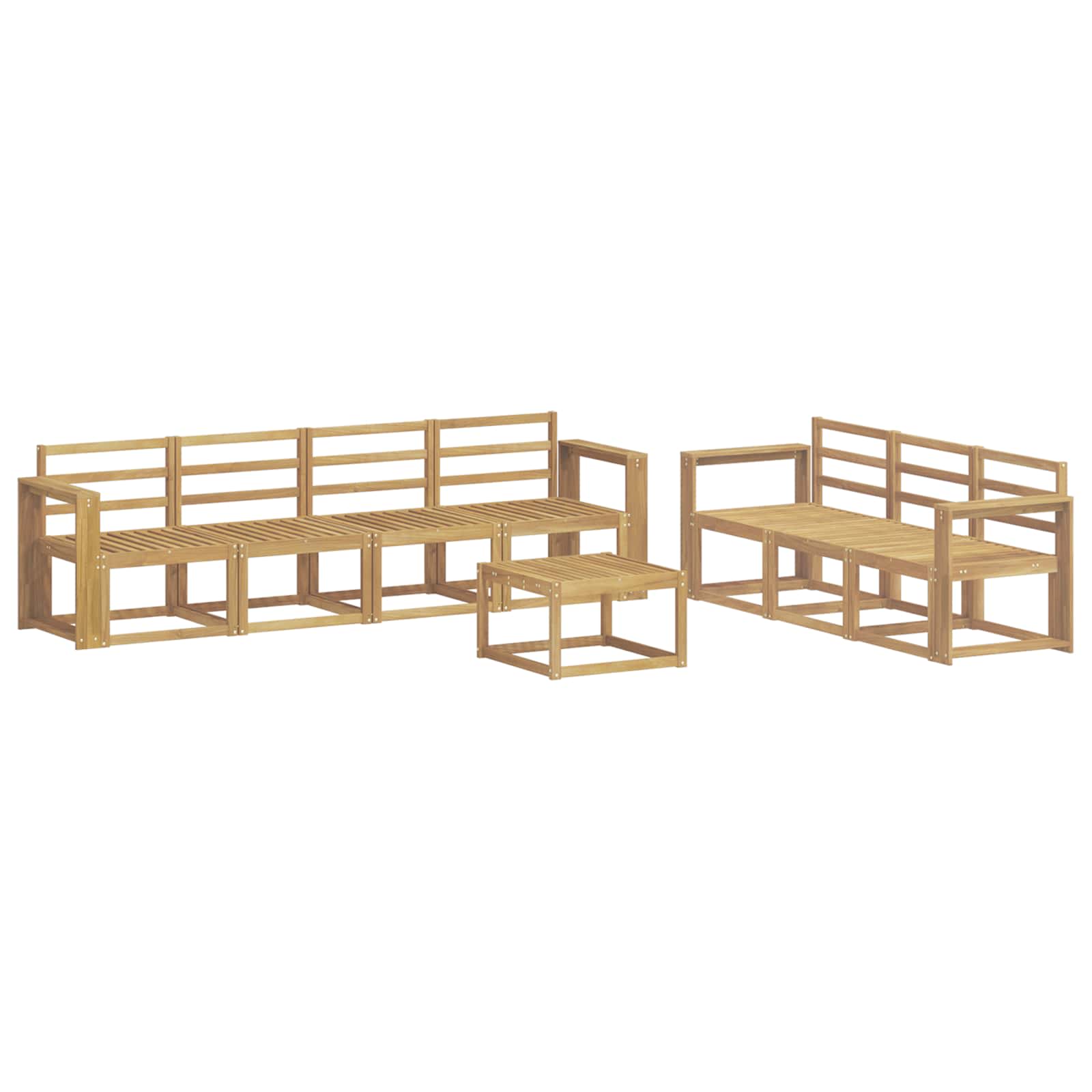 vidaXL Zestaw sof na zewnątrz 8 pcs Biały 59 x 59 x 37 cm