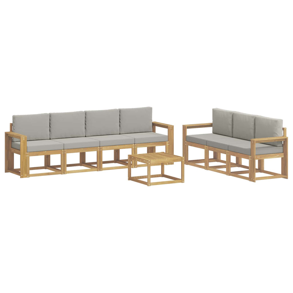 vidaXL Zestaw sof na zewnątrz 8 pcs Biały i jasnoszary 59 x 59 x 37 cm