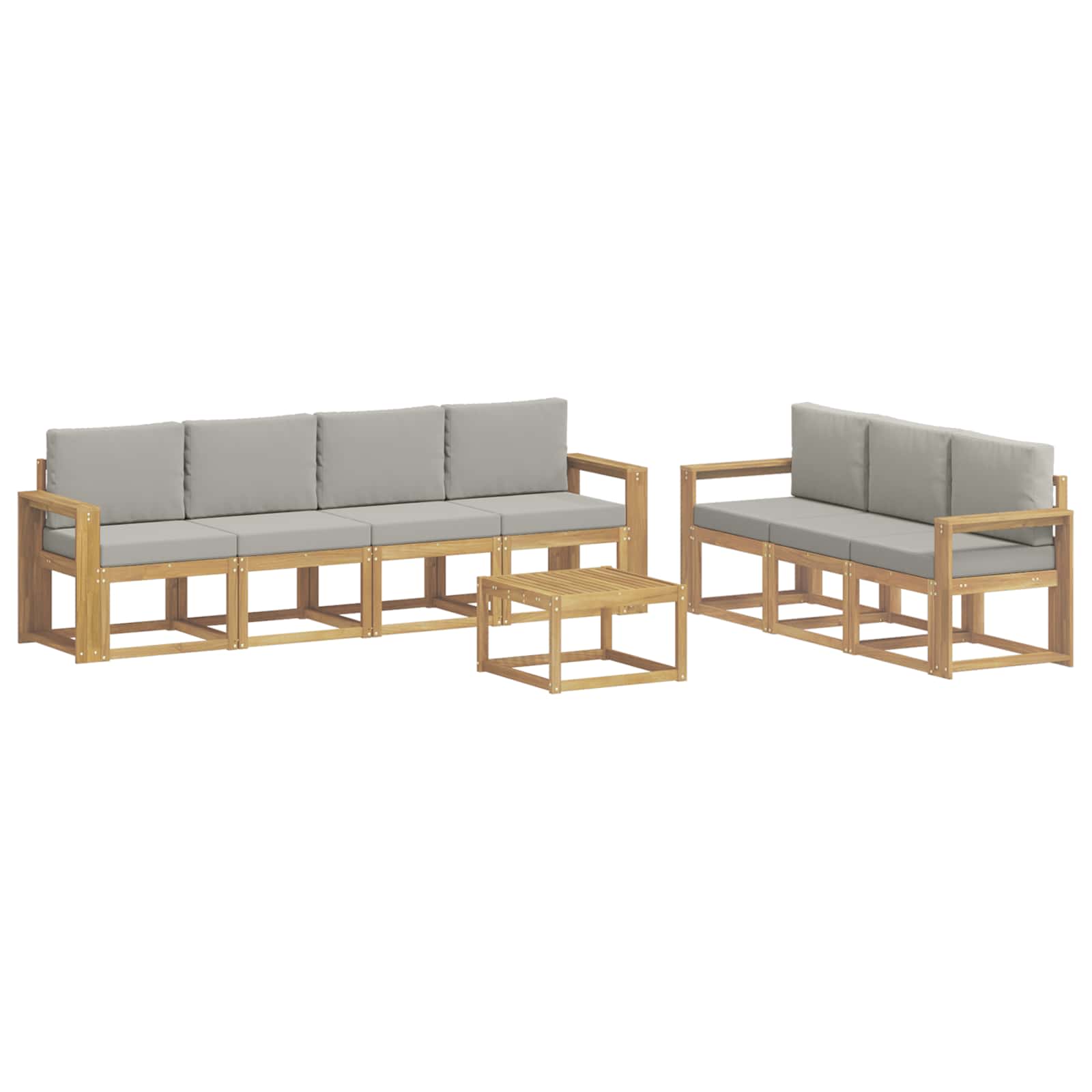 vidaXL Zestaw sof na zewnątrz 8 pcs Biały i jasnoszary 59 x 59 x 37 cm