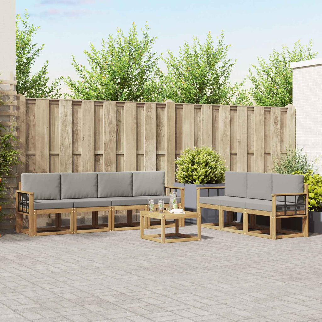vidaXL Zestaw sof na zewnątrz 8 pcs Biały i jasnoszary 59 x 59 x 37 cm