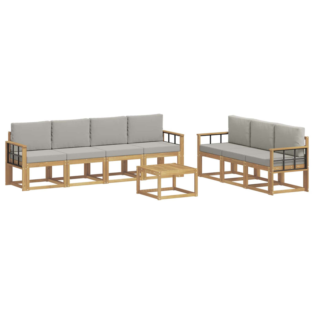 vidaXL Zestaw sof na zewnątrz 8 pcs Biały i jasnoszary 59 x 59 x 37 cm