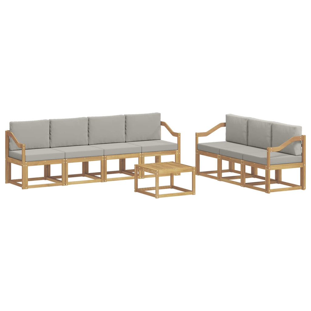 vidaXL Zestaw sof na zewnątrz 8 pcs Biały i jasnoszary 59 x 59 x 37 cm