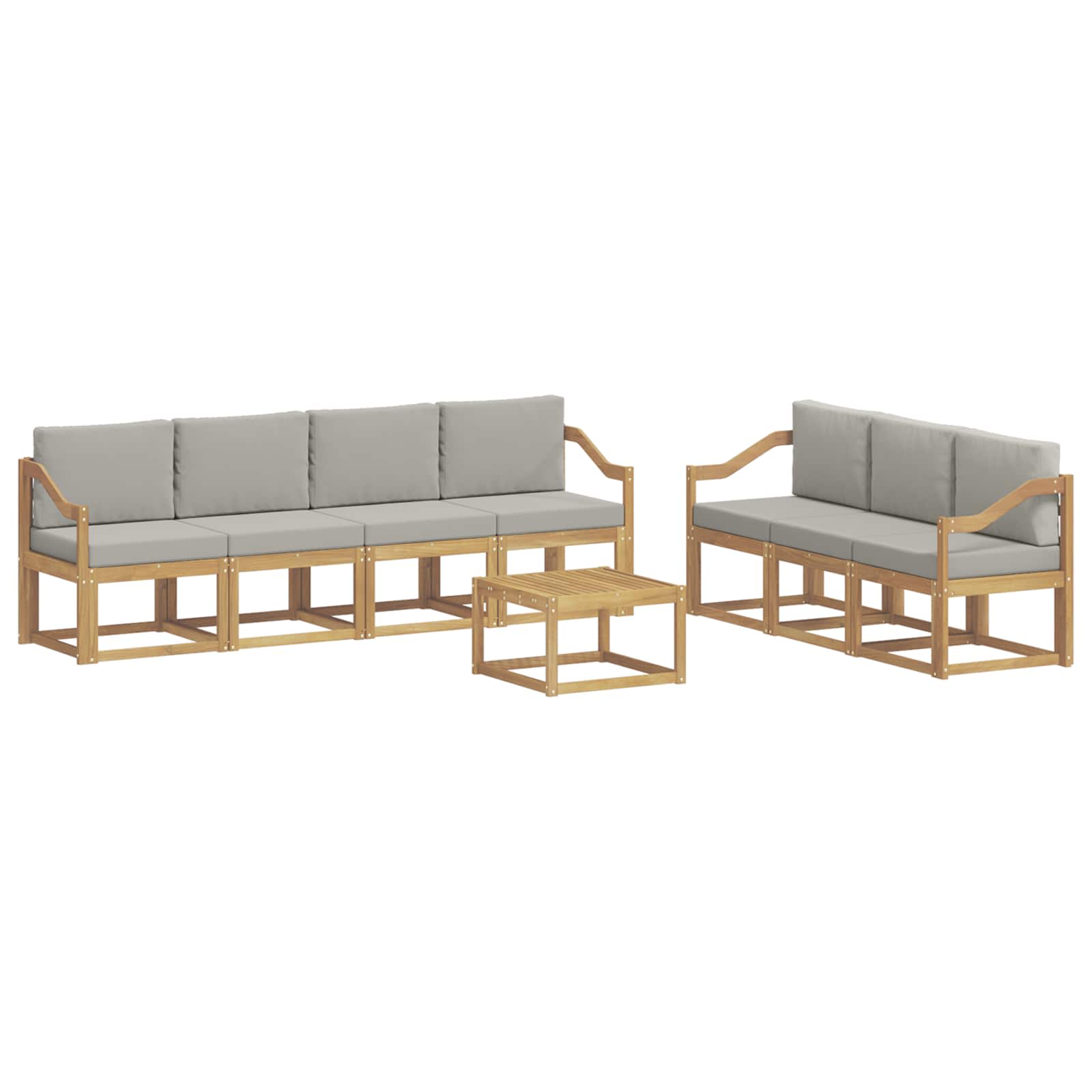 vidaXL Zestaw sof na zewnątrz 8 pcs Biały i jasnoszary 59 x 59 x 37 cm