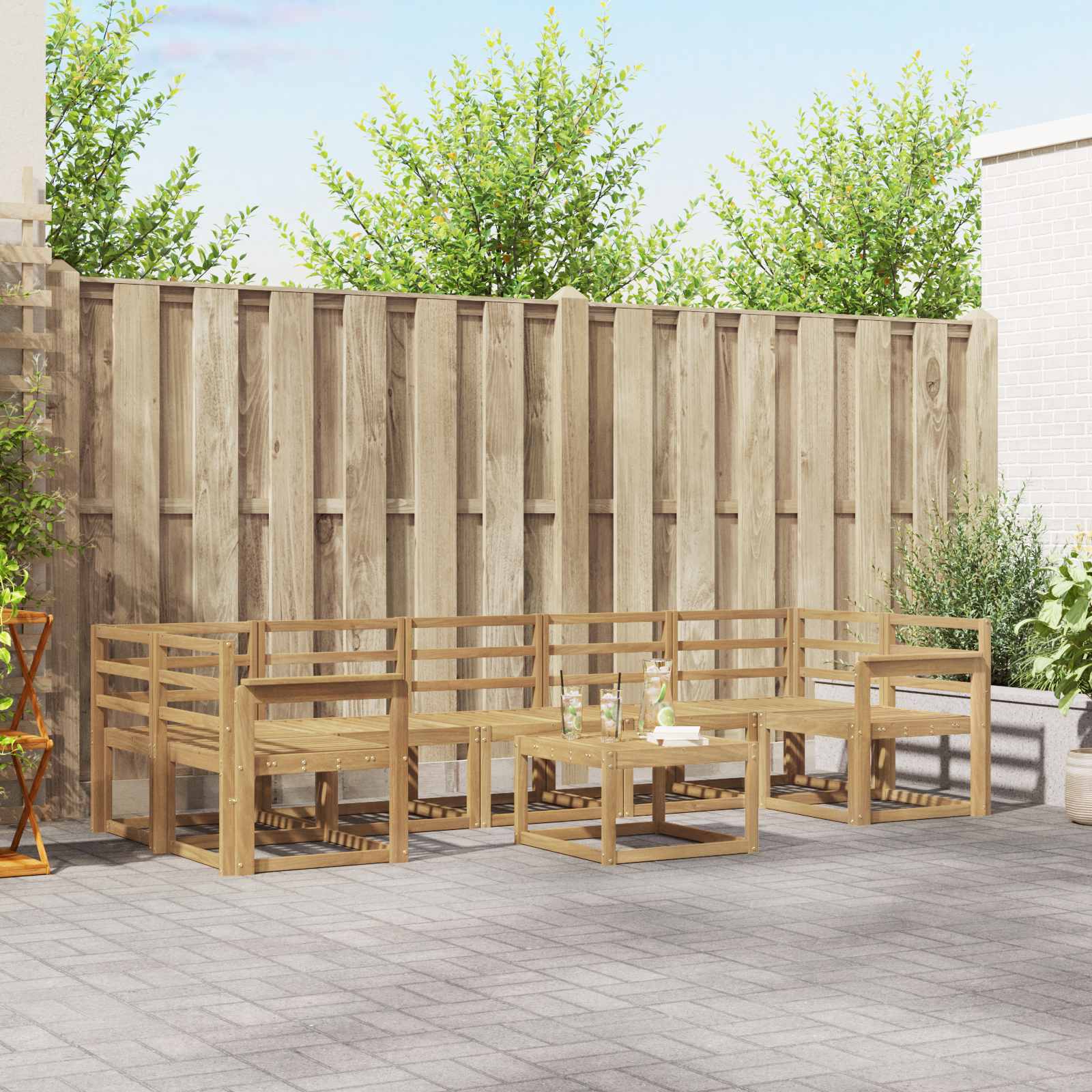 vidaXL Zestaw sof na zewnątrz 8 pcs Biały 59 x 59 x 37 cm