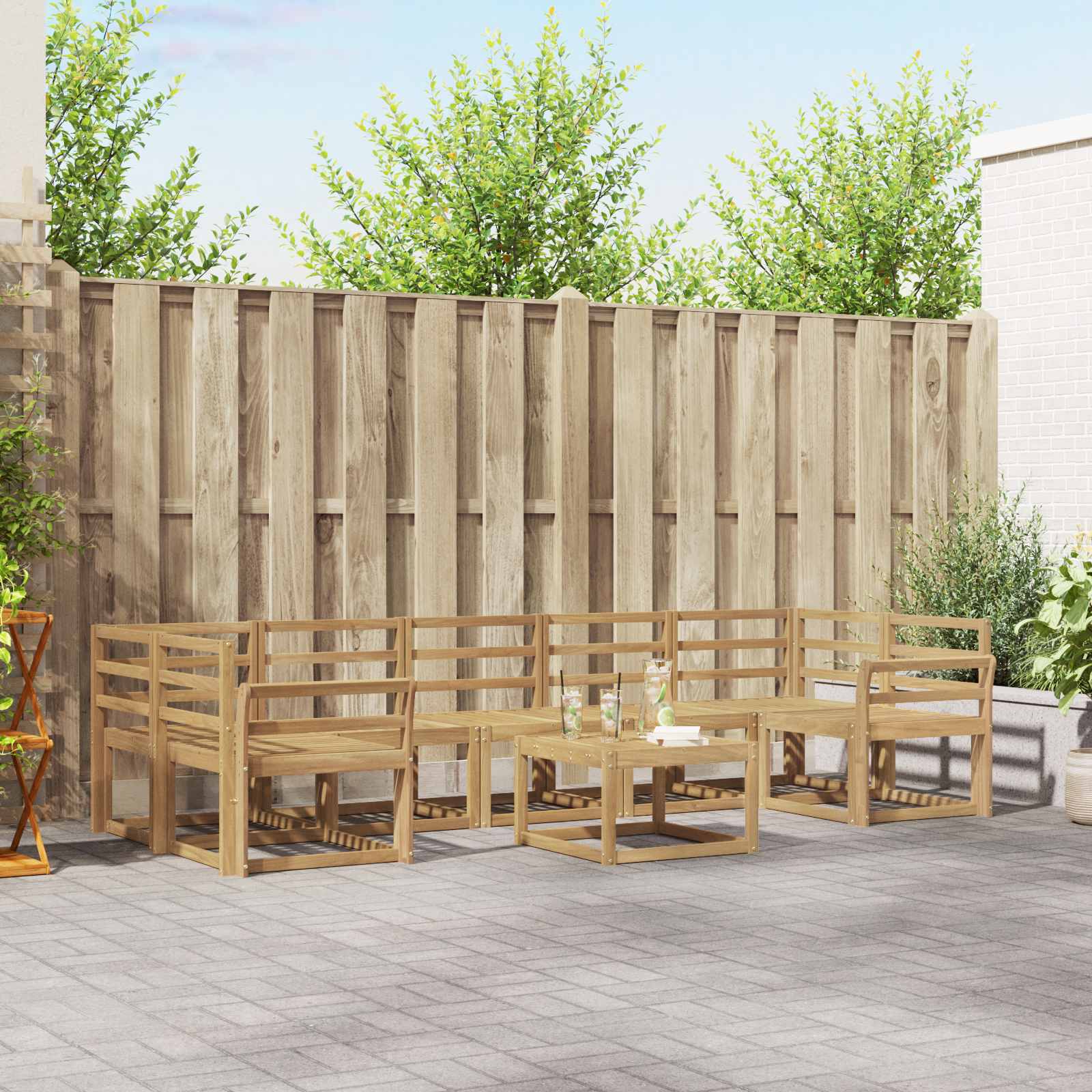 vidaXL Zestaw sof na zewnątrz 8 pcs Biały 59 x 59 x 37 cm