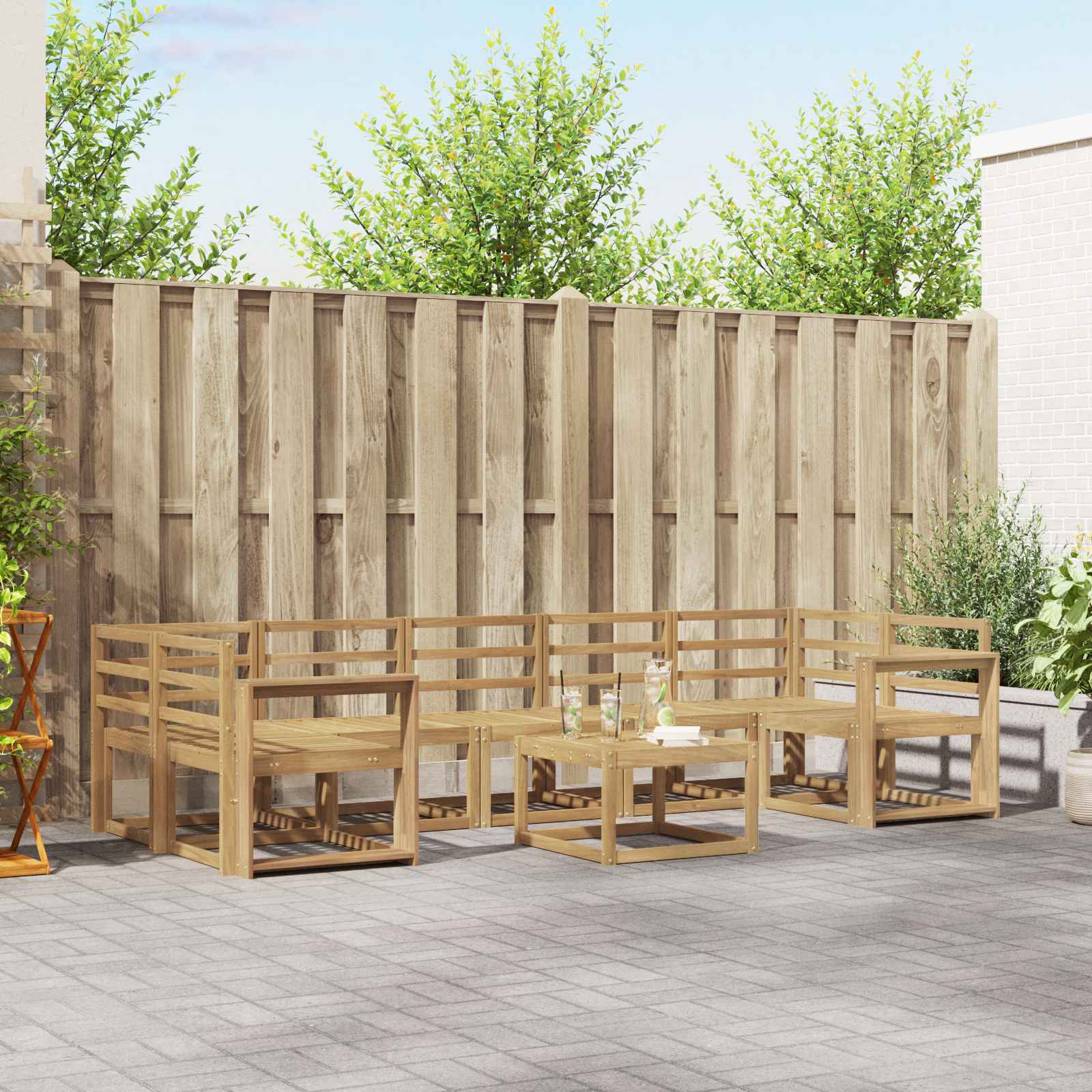 vidaXL Zestaw sof na zewnątrz 8 pcs Biały 59 x 59 x 37 cm