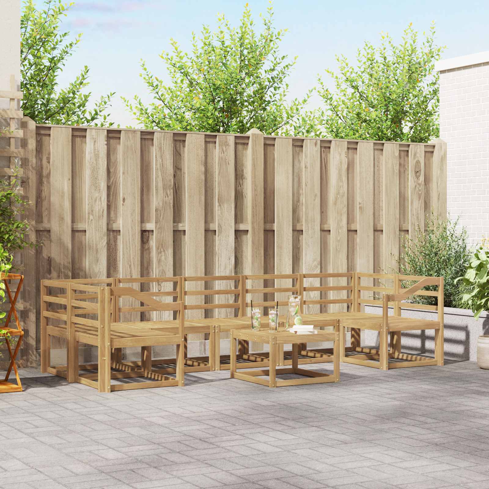 vidaXL Zestaw sof na zewnątrz 8 pcs Biały 59 x 59 x 37 cm