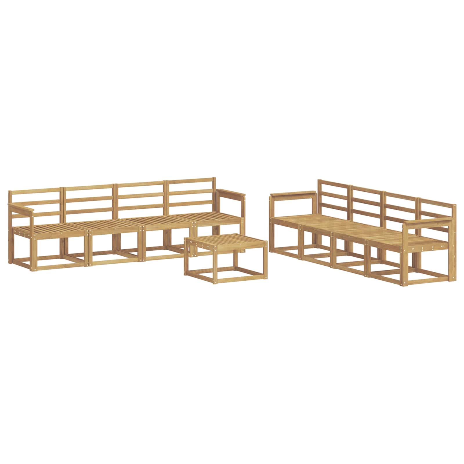 vidaXL Zestaw sof na zewnątrz 9 pcs Biały 59 x 59 x 37 cm