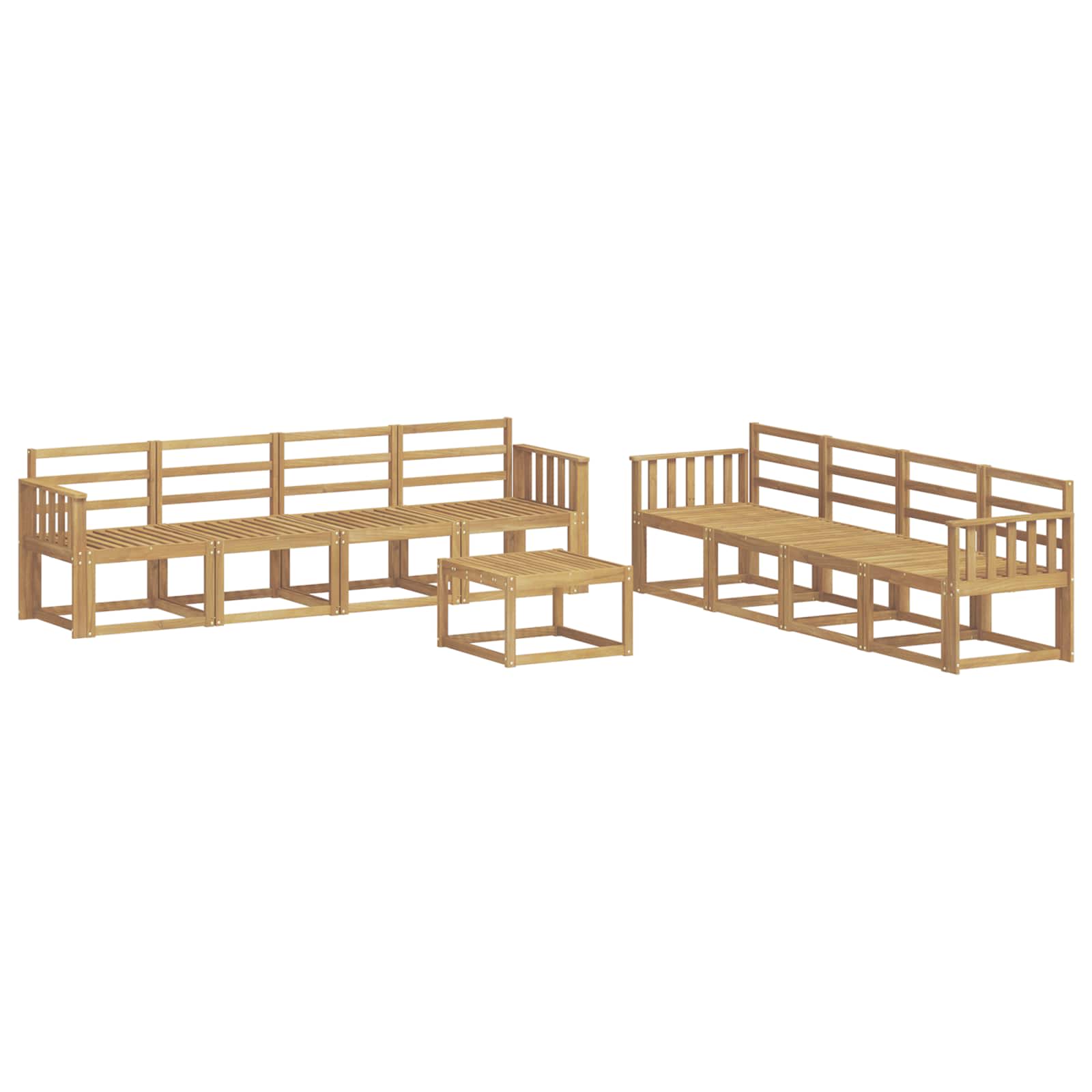 vidaXL Zestaw sof na zewnątrz 9 pcs Biały 59 x 59 x 37 cm