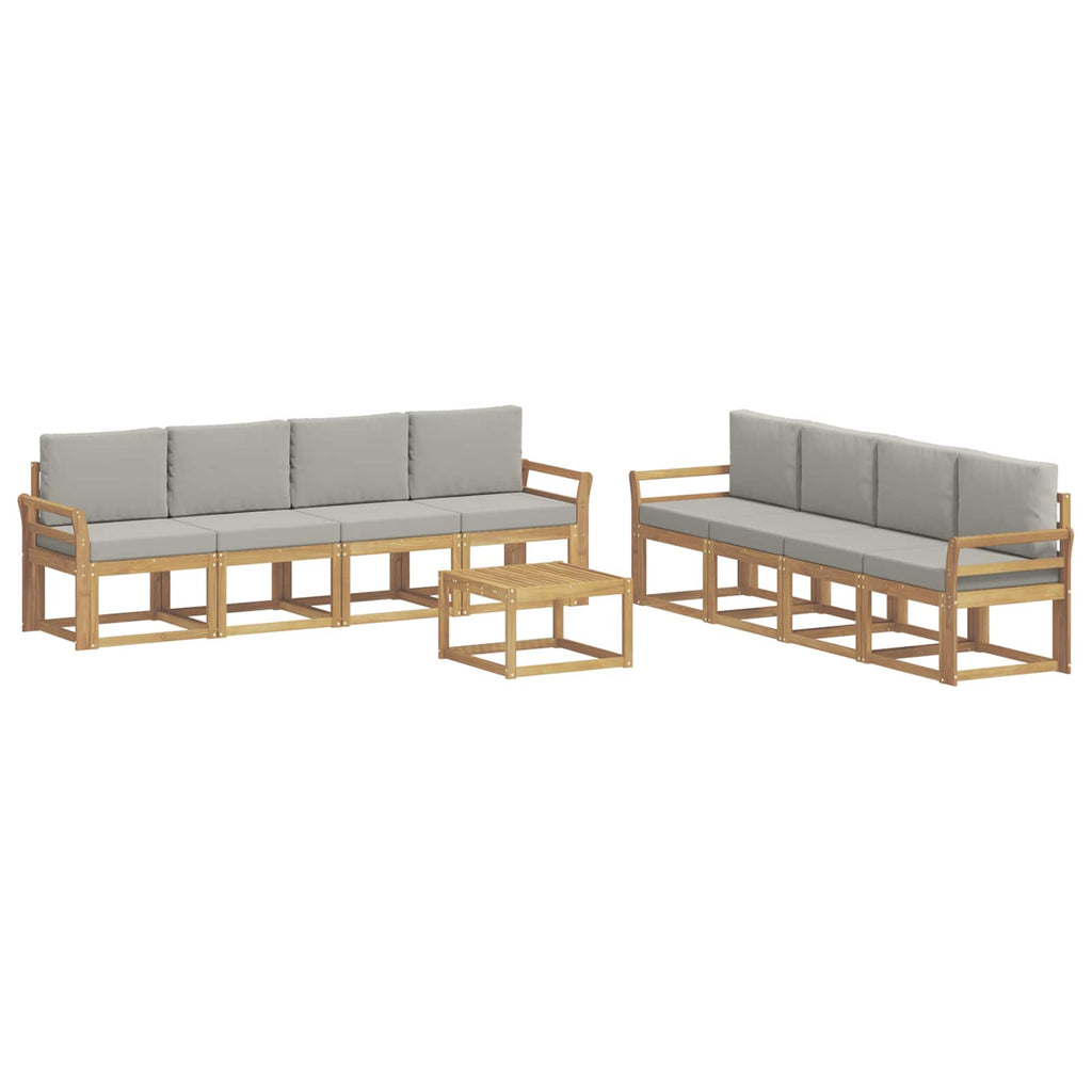 vidaXL Zestaw sof na zewnątrz 9 pcs Biały i jasnoszary 59 x 59 x 37 cm