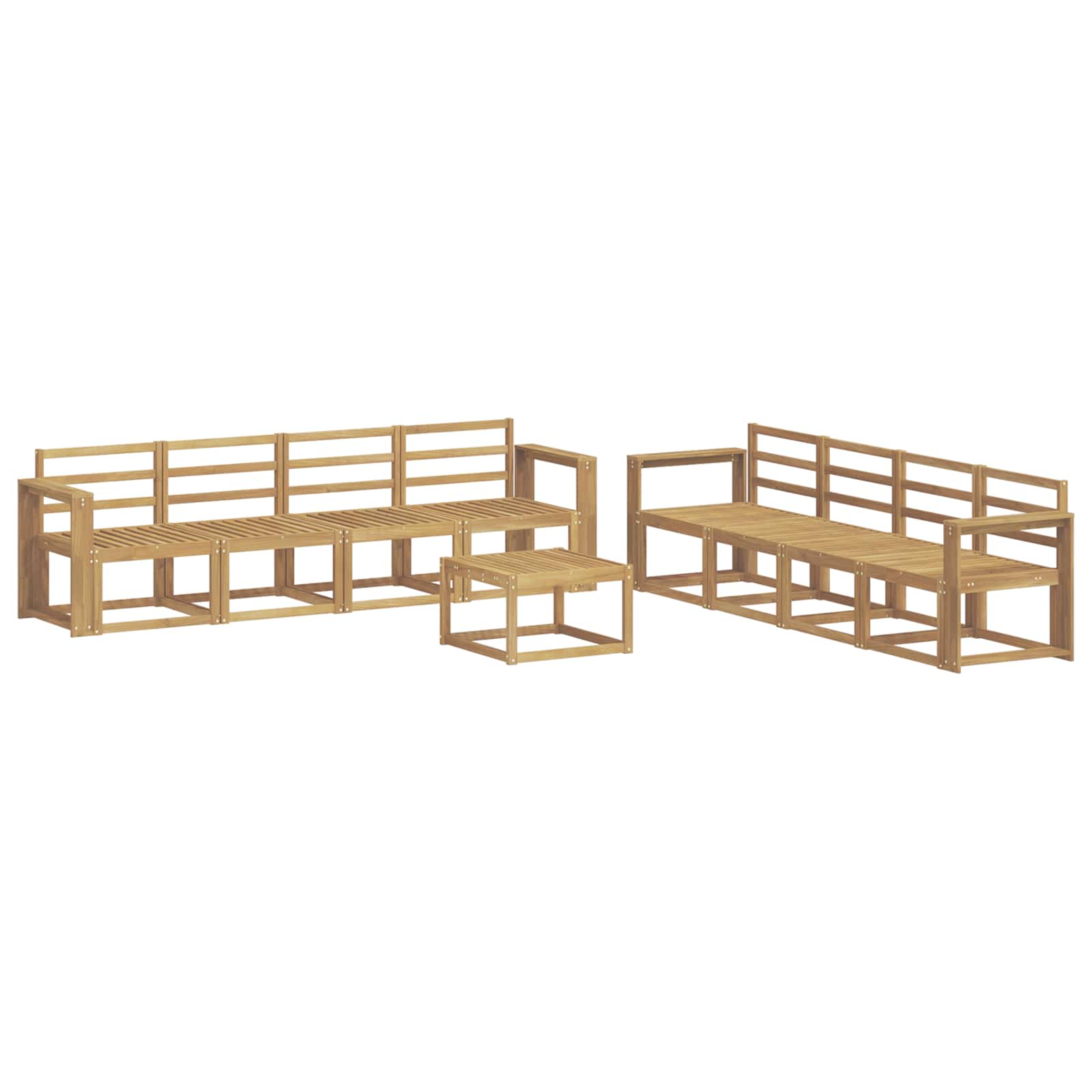 vidaXL Zestaw sof na zewnątrz 9 pcs Biały 59 x 59 x 37 cm