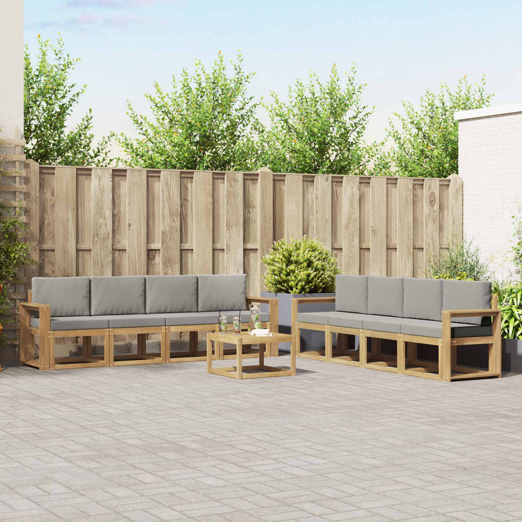 vidaXL Zestaw sof na zewnątrz 9 pcs Biały i jasnoszary 59 x 59 x 37 cm