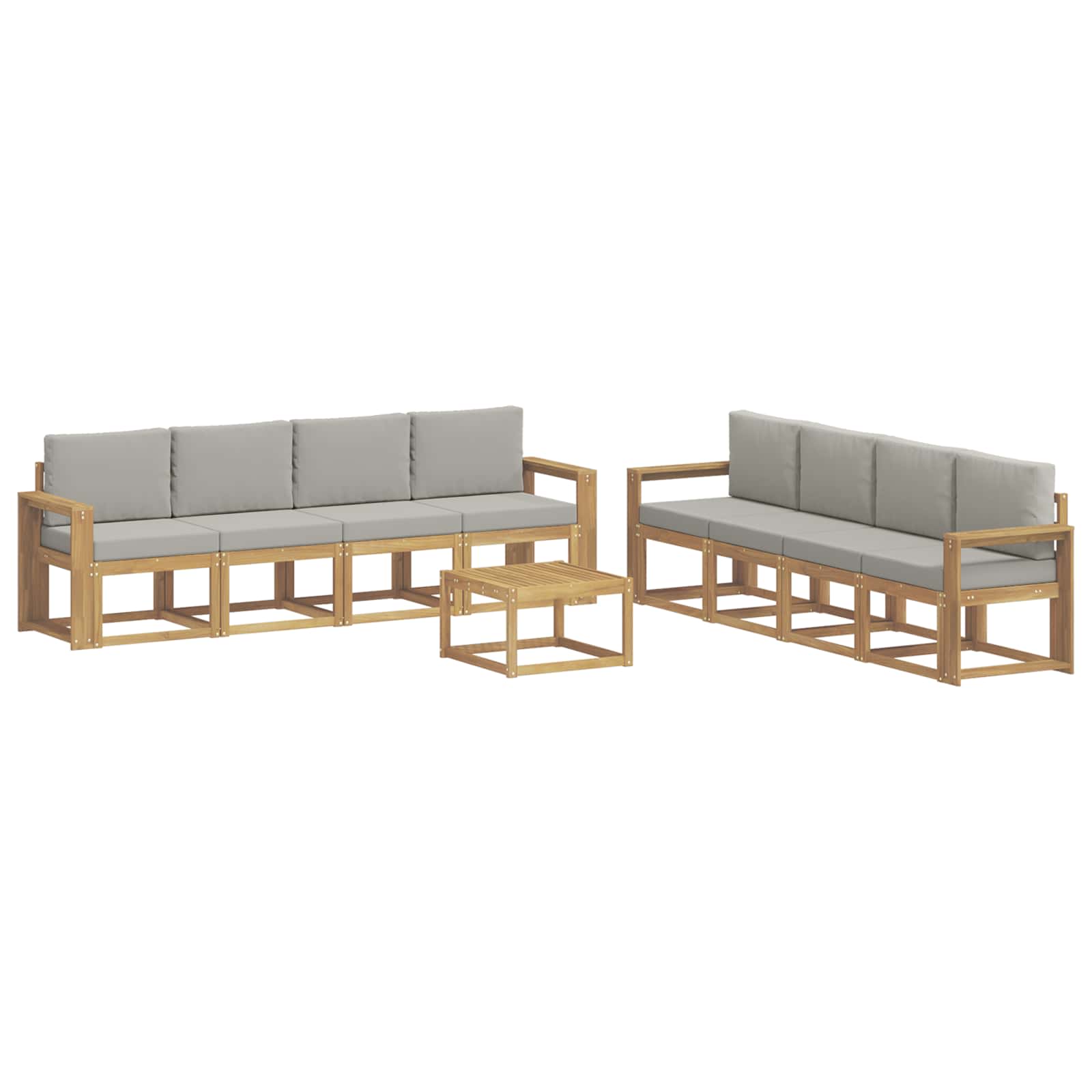 vidaXL Zestaw sof na zewnątrz 9 pcs Biały i jasnoszary 59 x 59 x 37 cm