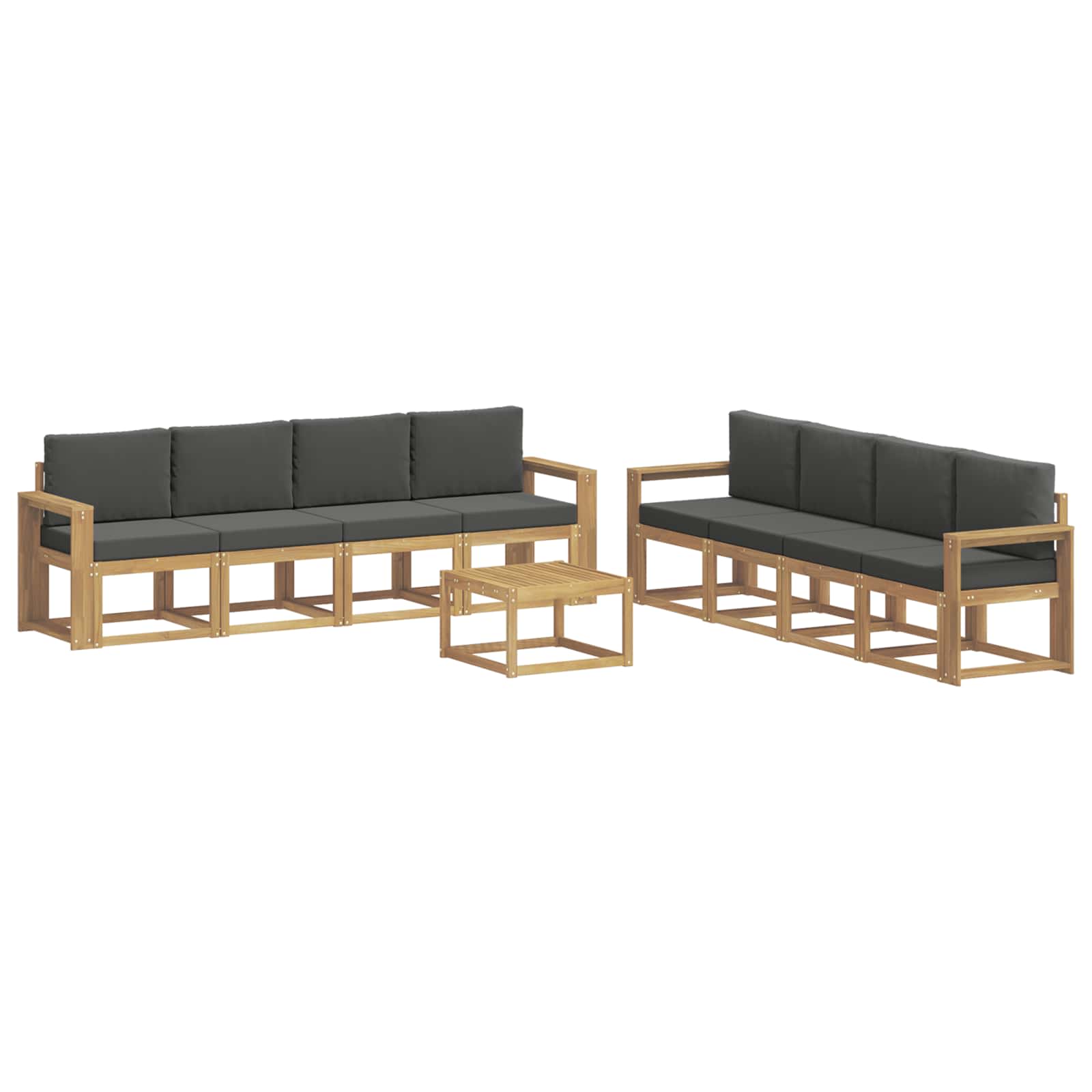 vidaXL Zestaw sof na zewnątrz z poduszką 9 pcs Biały i antracyt