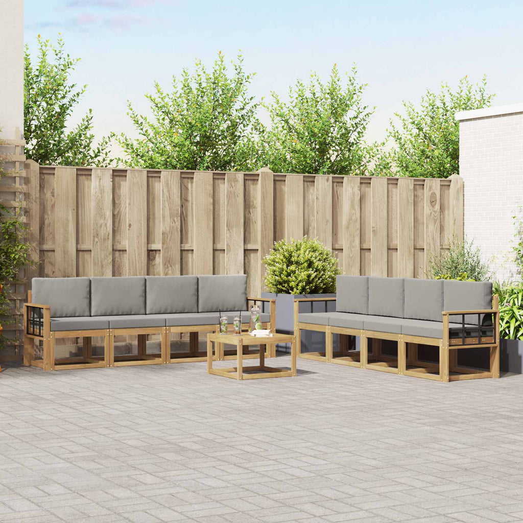 vidaXL Zestaw sof na zewnątrz 9 pcs Biały i jasnoszary 59 x 59 x 37 cm