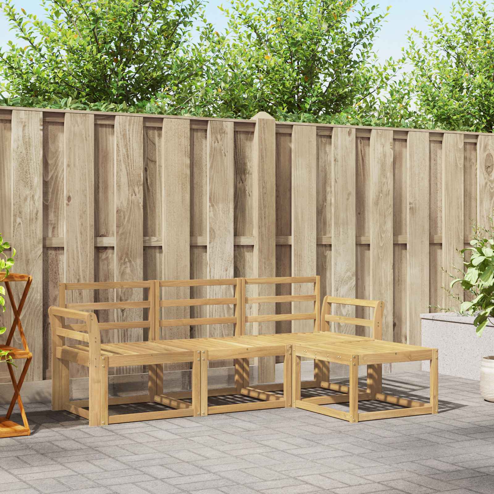 vidaXL Zestaw sof na zewnątrz 4 pcs Biały 194 x 122,5 x 73 cm