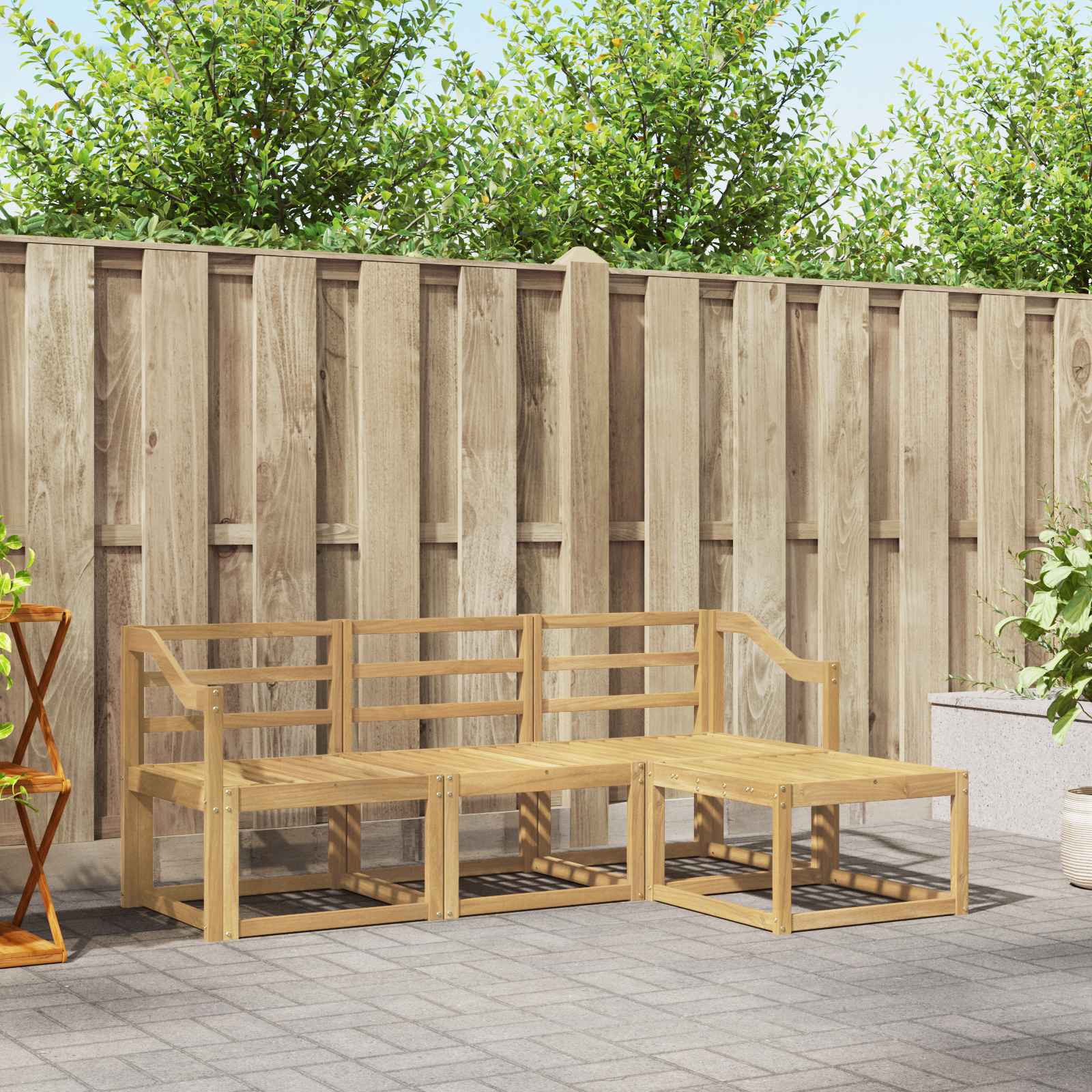 vidaXL Zestaw sof na zewnątrz 4 pcs Biały 185,5 x 122,5 x 73 cm