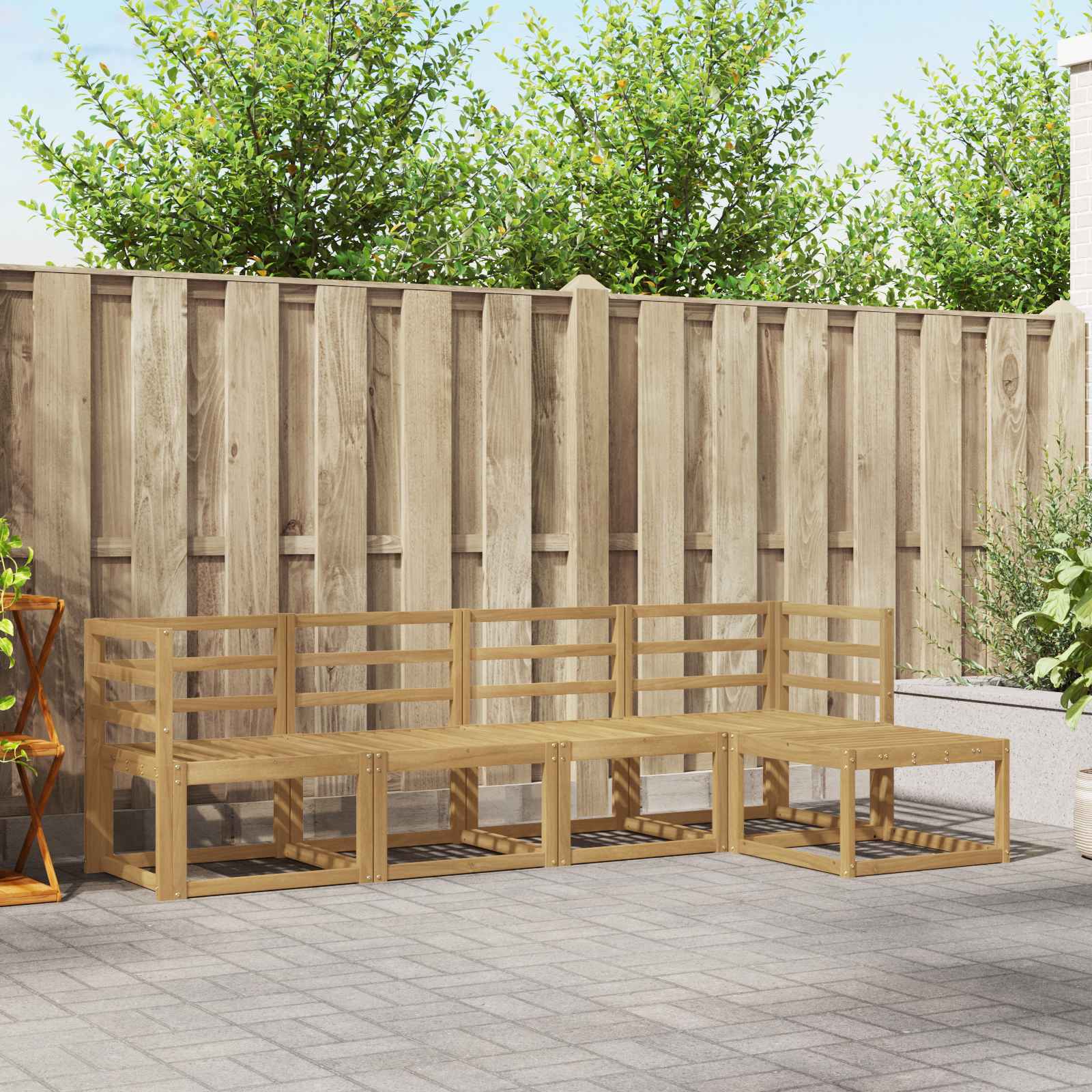 vidaXL Zestaw sof na zewnątrz 5 pcs Biały 245 x 122,5 x 73 cm