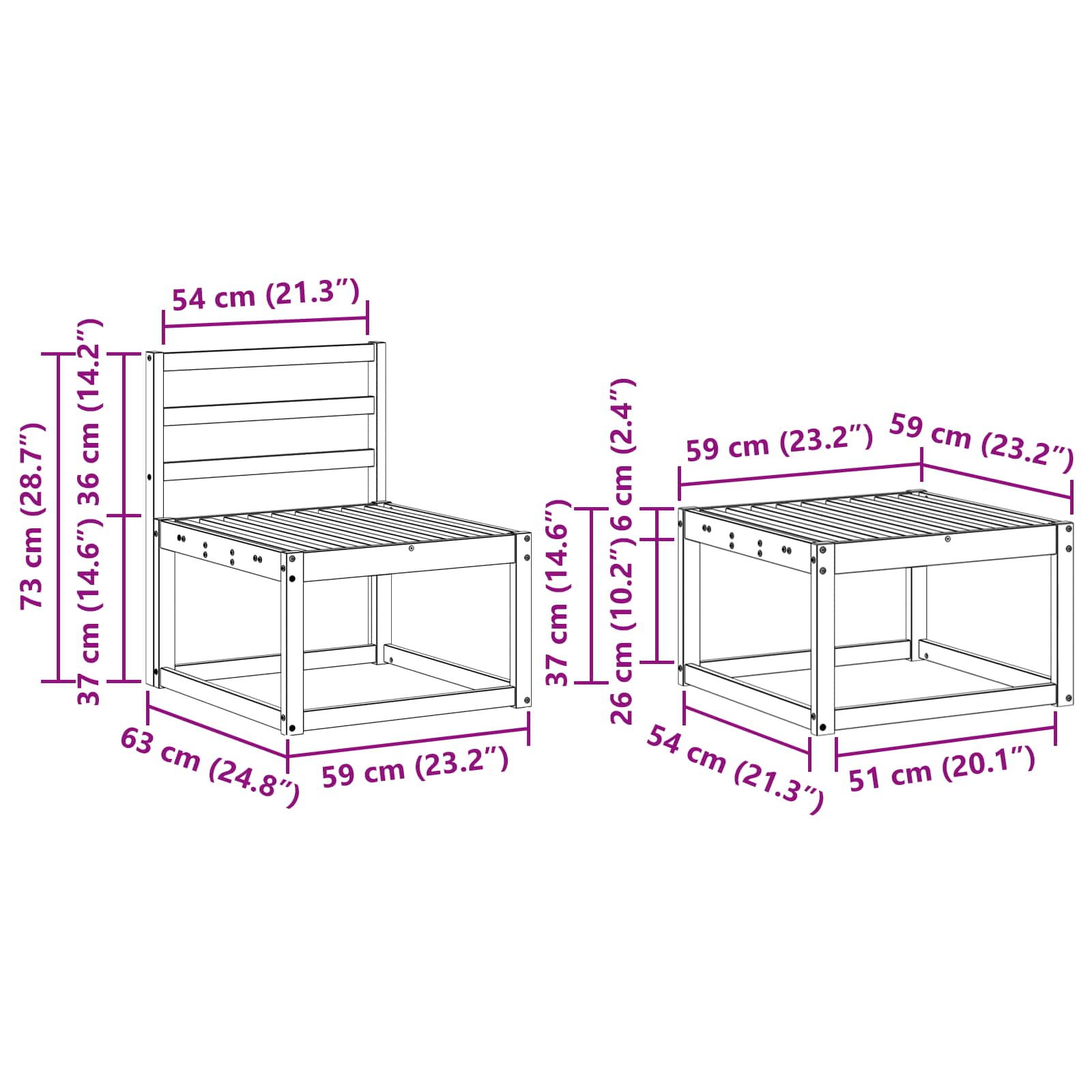 vidaXL Zestaw sof na zewnątrz 5 pcs Biały 245 x 122,5 x 73 cm