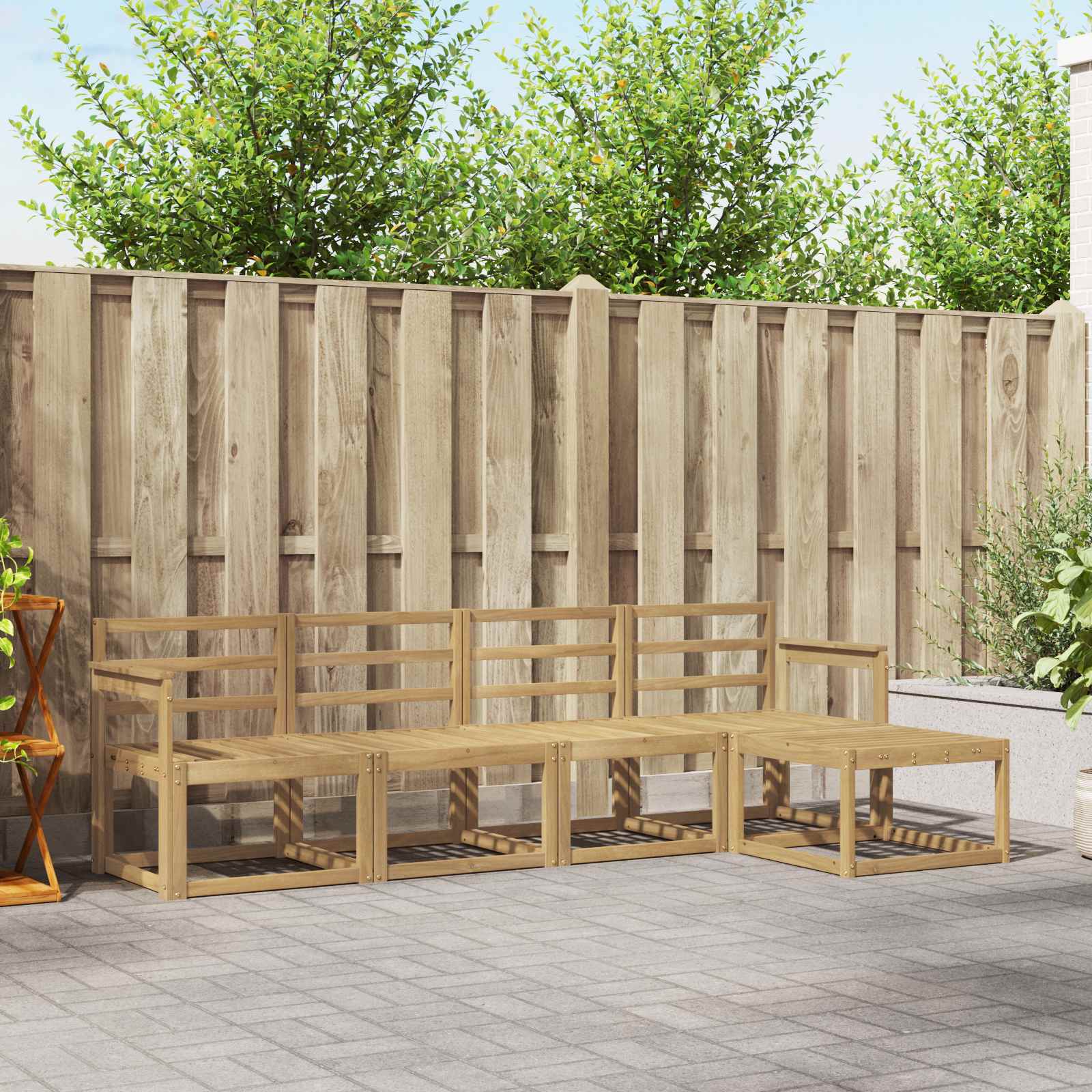 vidaXL Zestaw sof na zewnątrz 5 pcs Biały 249 x 122,5 x 73 cm
