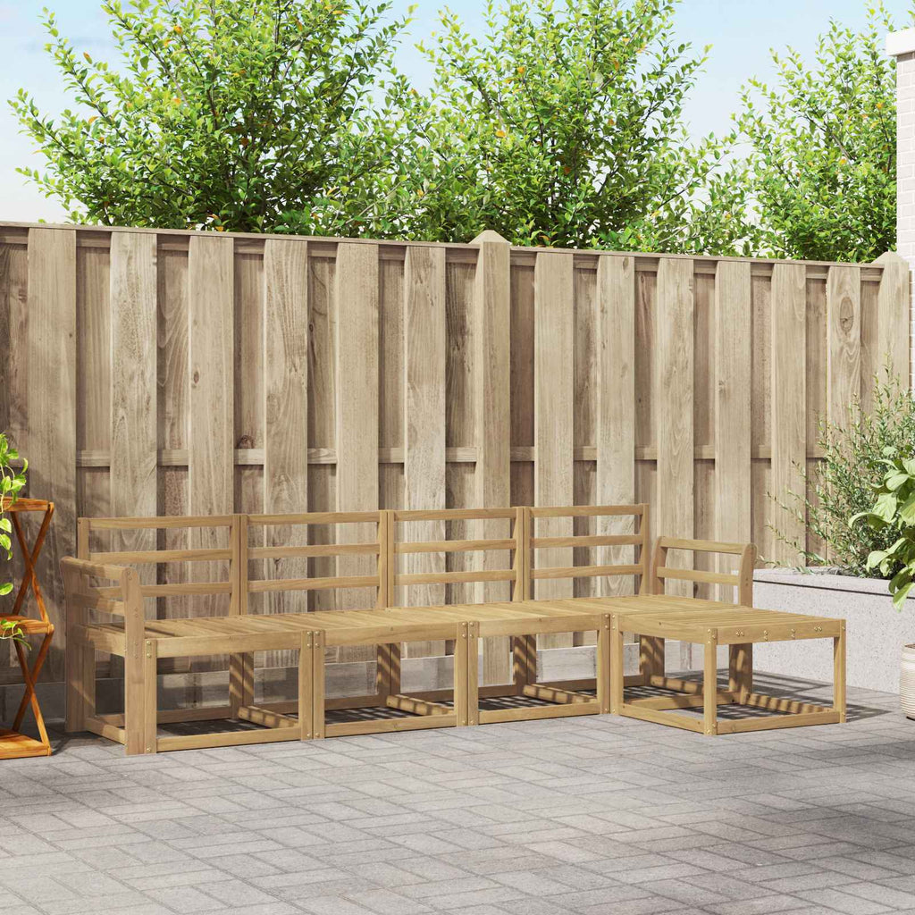 vidaXL Zestaw sof na zewnątrz 5 pcs Biały 253 x 122,5 x 73 cm