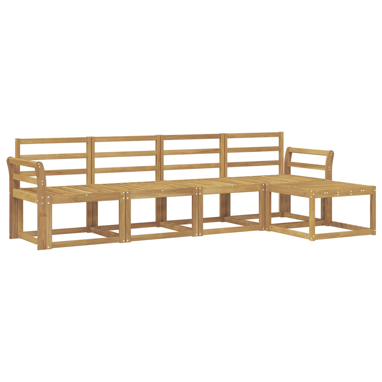 vidaXL Zestaw sof na zewnątrz 5 pcs Biały 253 x 122,5 x 73 cm