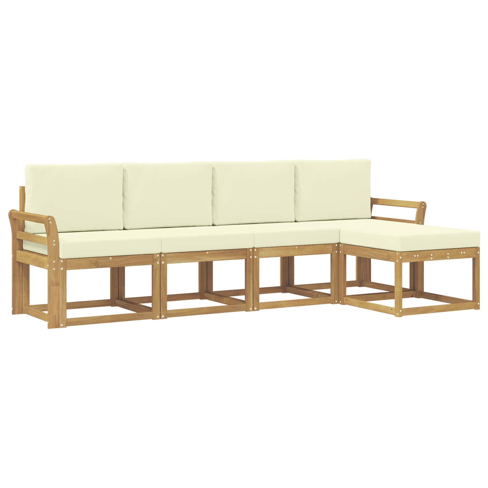vidaXL Zestaw sof na zewnątrz z poduszką 5 pcs Lite Drewno Akacji