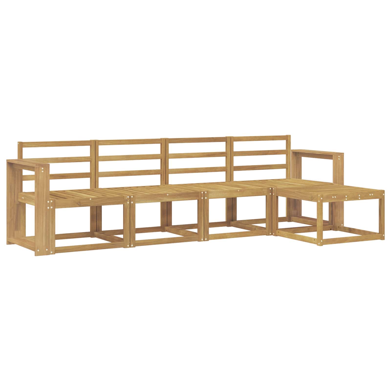 vidaXL Zestaw sof na zewnątrz 5 pcs Biały 257 x 122,5 x 73 cm