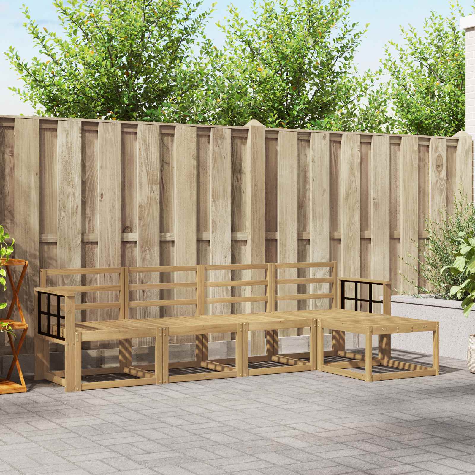 vidaXL Zestaw sof na zewnątrz 5 pcs Biały 249 x 122,5 x 73 cm