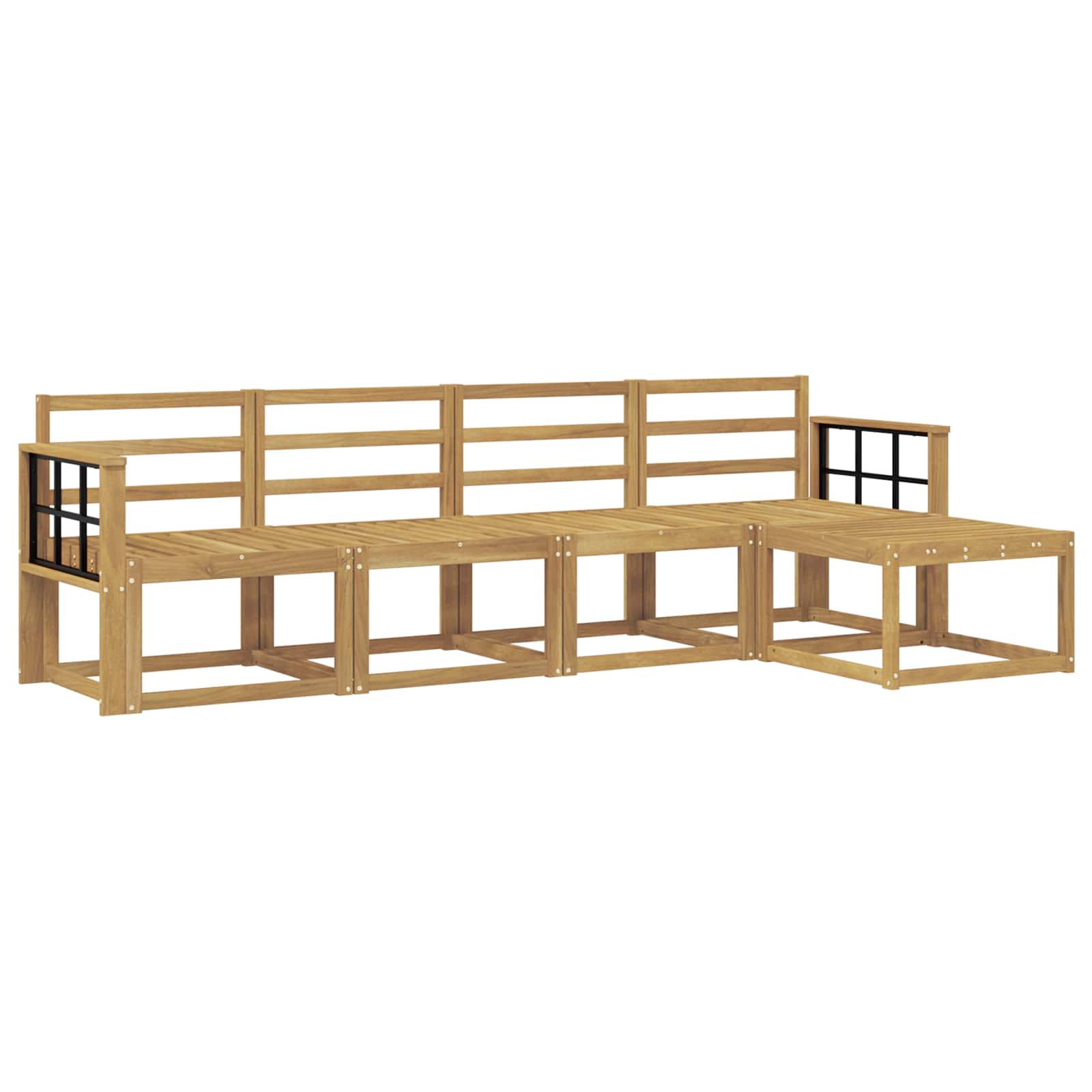 vidaXL Zestaw sof na zewnątrz 5 pcs Biały 249 x 122,5 x 73 cm