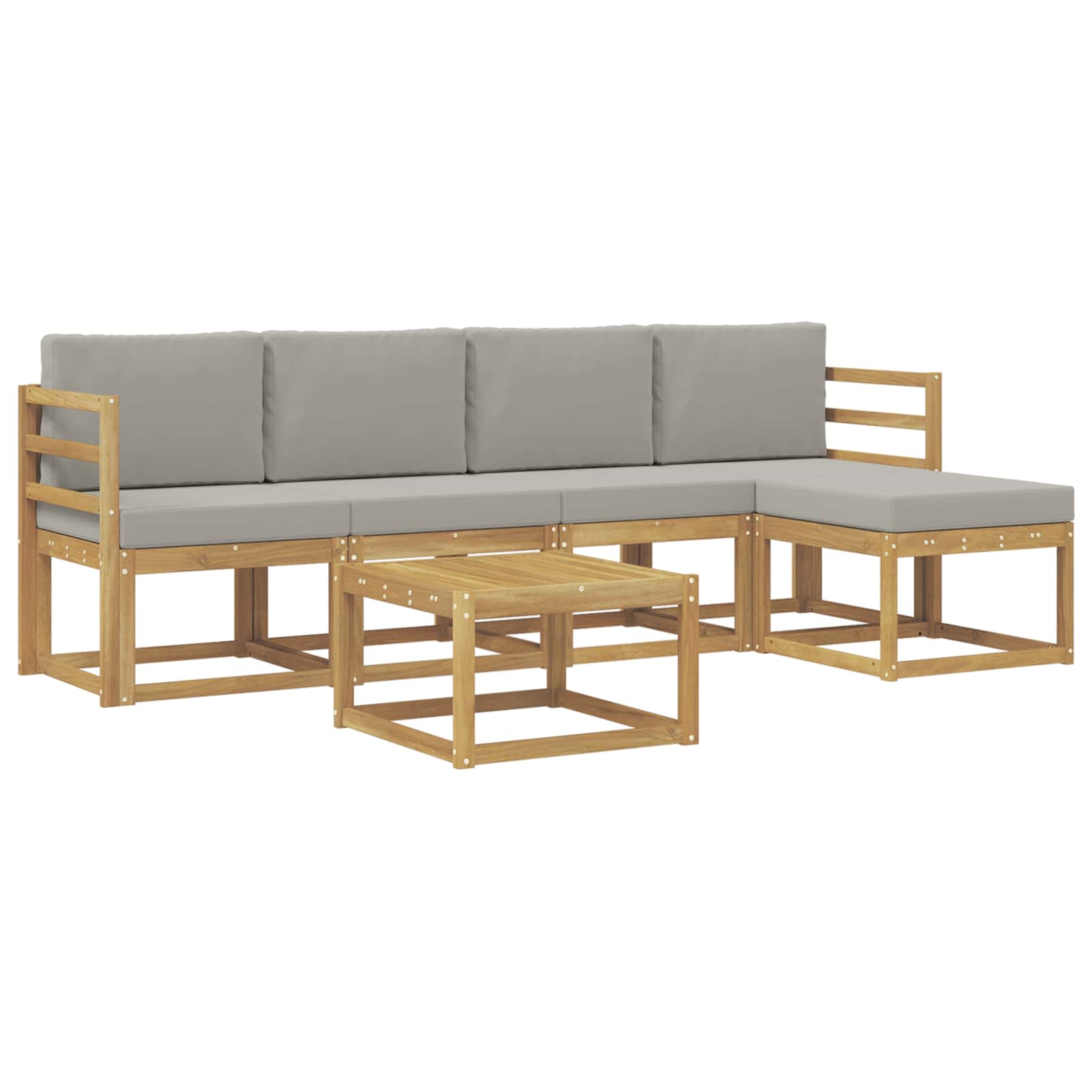 vidaXL Zestaw sof na zewnątrz 6 pcs Biały i jasnoszary 59 x 59 x 37 cm
