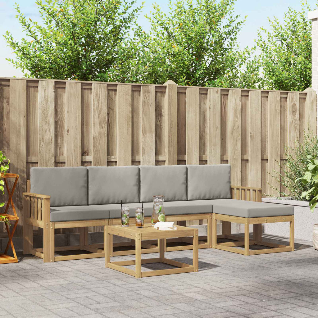 vidaXL Zestaw sof na zewnątrz 6 pcs Biały i jasnoszary 59 x 59 x 37 cm