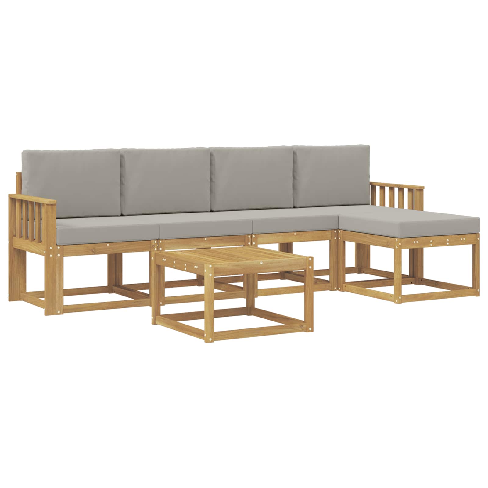 vidaXL Zestaw sof na zewnątrz 6 pcs Biały i jasnoszary 59 x 59 x 37 cm