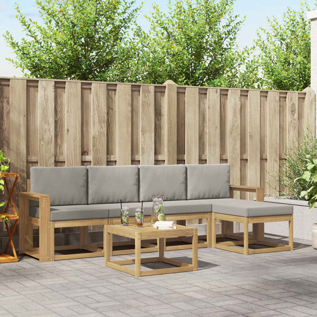 vidaXL Zestaw sof na zewnątrz 6 pcs Biały i jasnoszary 59 x 59 x 37 cm