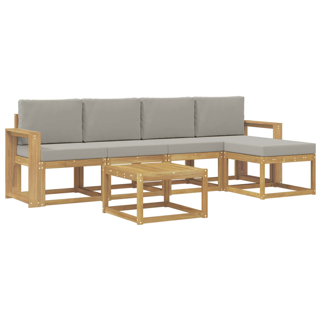vidaXL Zestaw sof na zewnątrz 6 pcs Biały i jasnoszary 59 x 59 x 37 cm