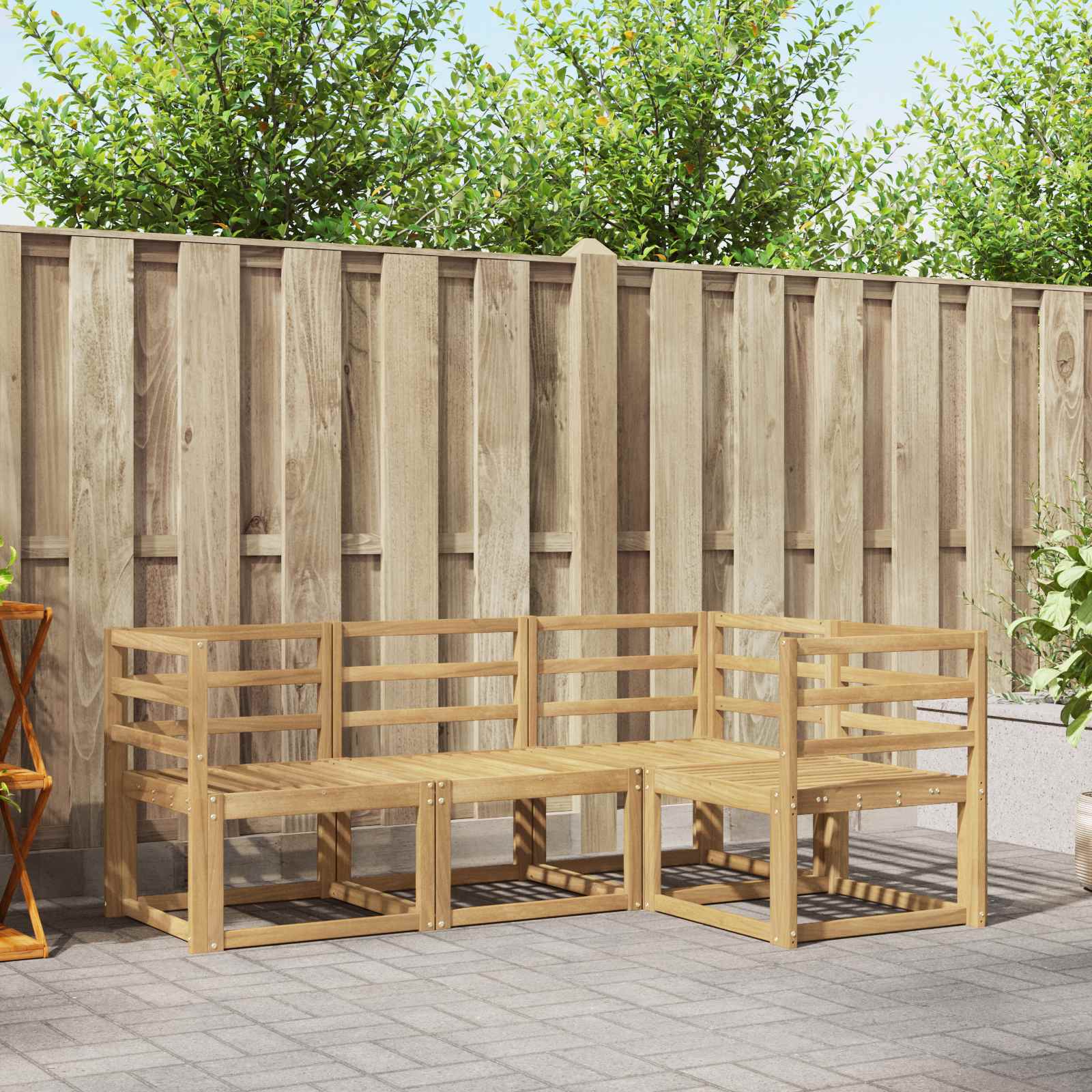 vidaXL Zestaw sof na zewnątrz 4 pcs Biały 185,5 x 126,5 x 73 cm