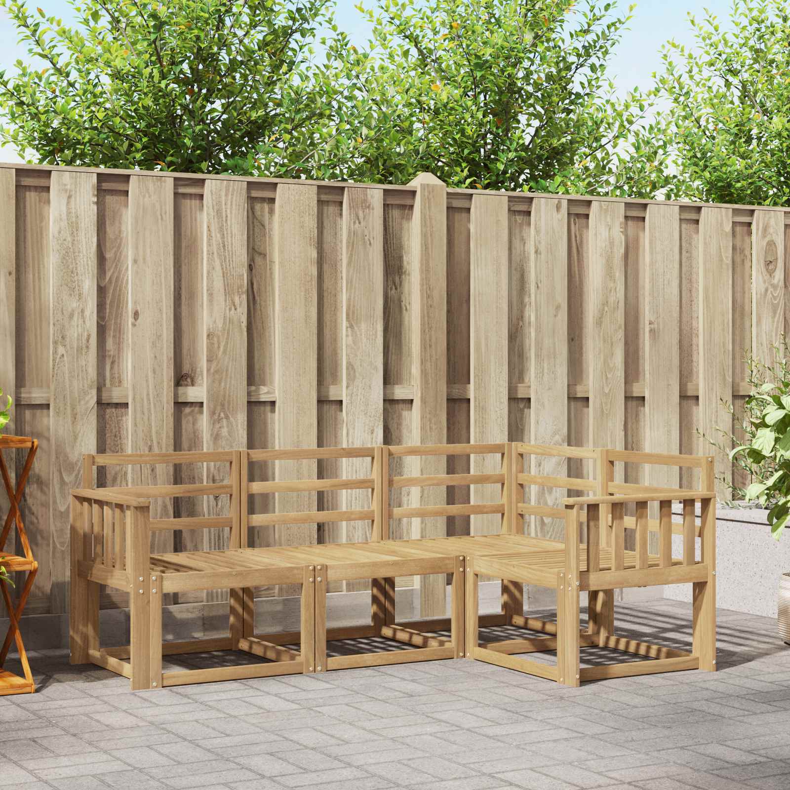 vidaXL Zestaw sof na zewnątrz 4 pcs Biały 187,5 x 128,5 x 73 cm