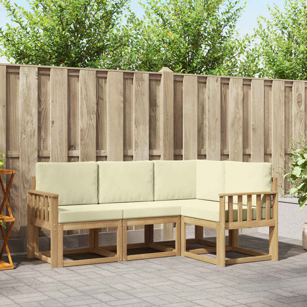 vidaXL Zestaw sof na zewnątrz 4 pcs Biały i kremowy