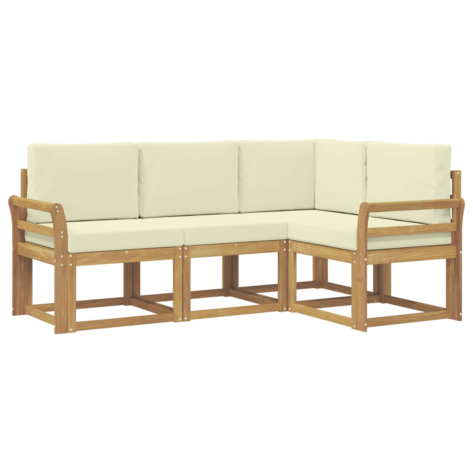 vidaXL Zestaw sof na zewnątrz z poduszką 4 pcs Biały i kremowy