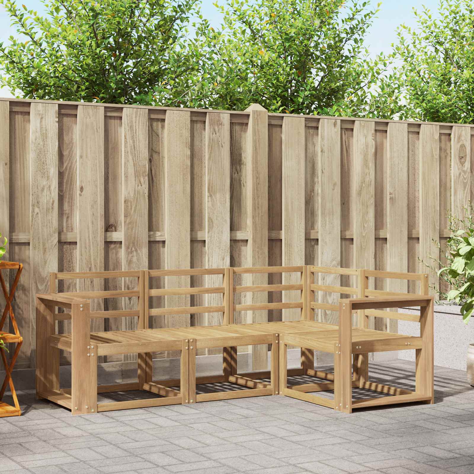 vidaXL Zestaw sof na zewnątrz 4 pcs Biały 191,5 x 132,5 x 73 cm