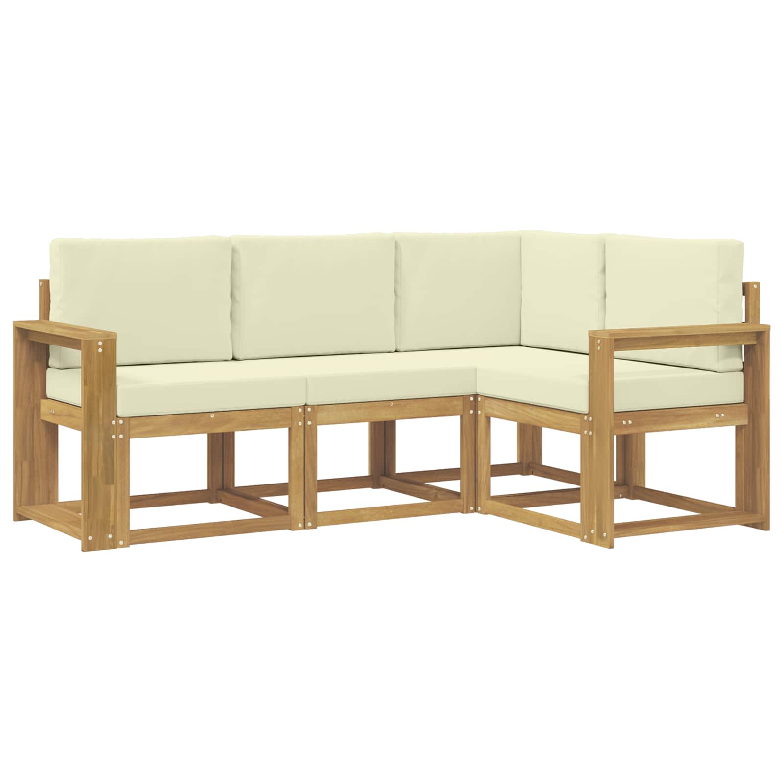 vidaXL Zestaw sof na zewnątrz z poduszką 4 pcs Biały i kremowy