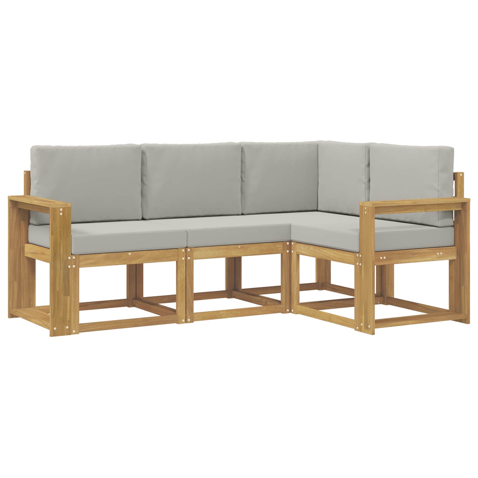 vidaXL Zestaw sof na zewnątrz 4 pcs Biały i jasnoszary
