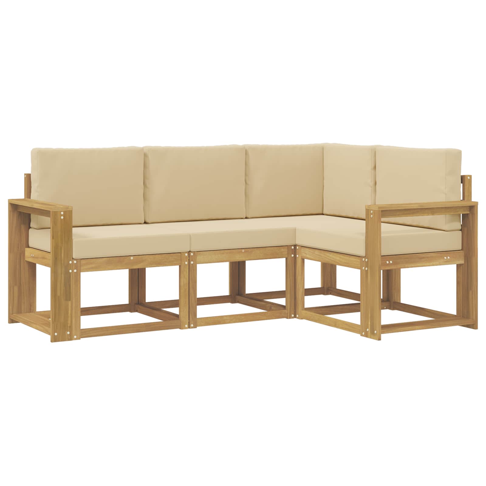 vidaXL Zestaw sof na zewnątrz 4 pcs Biały i Beżowy