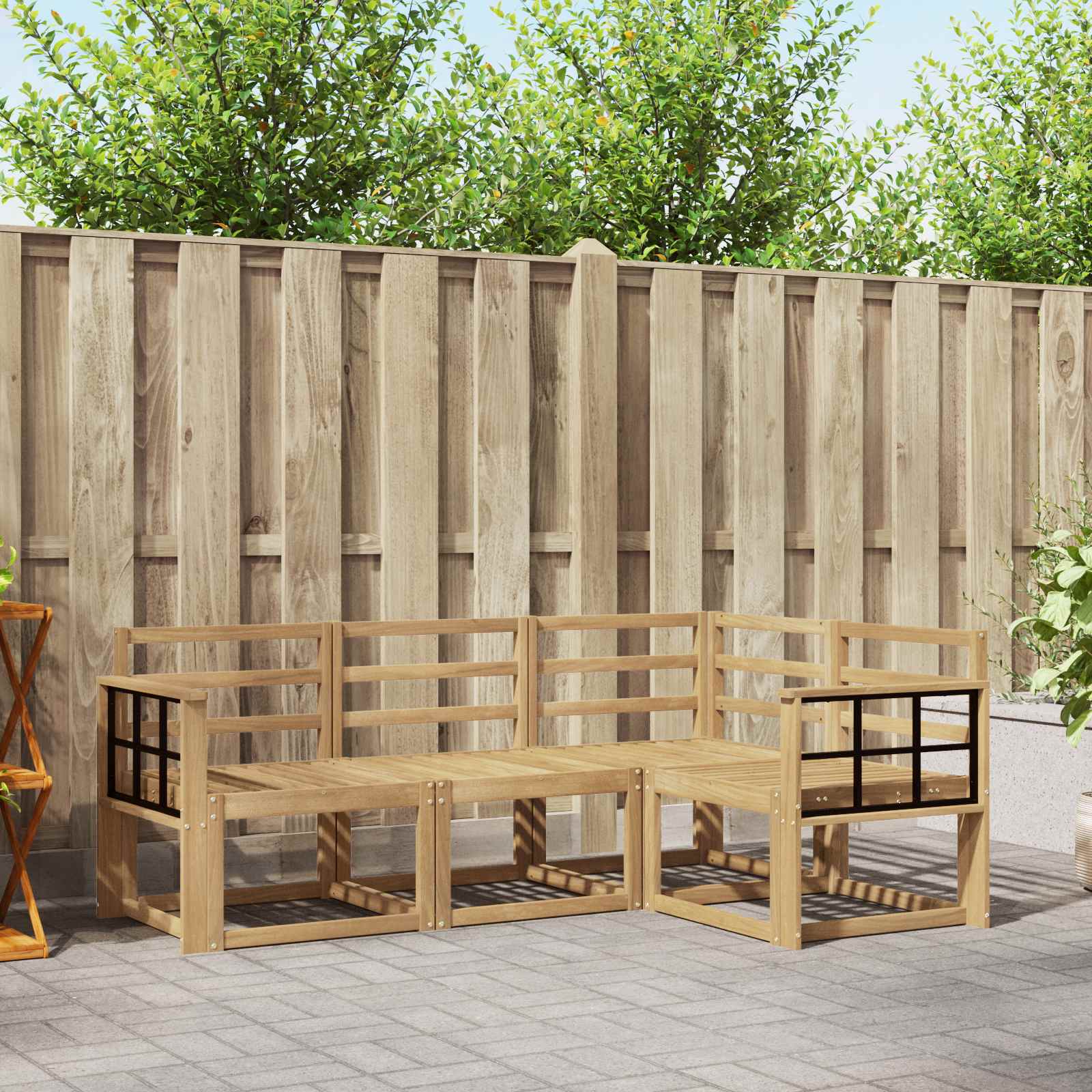 vidaXL Zestaw sof na zewnątrz 4 pcs Biały 187,5 x 128,5 x 73 cm