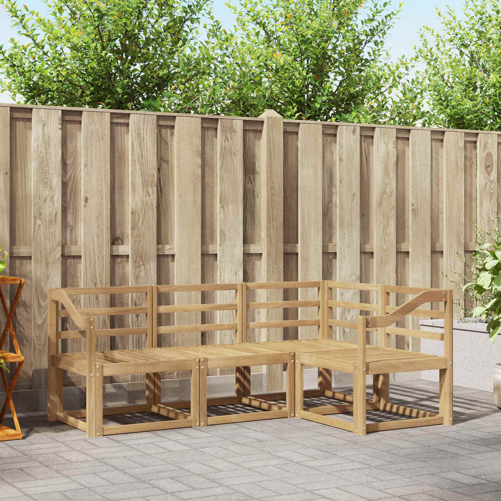 vidaXL Zestaw sof na zewnątrz 4 pcs Biały 185,5 x 126,5 x 73 cm