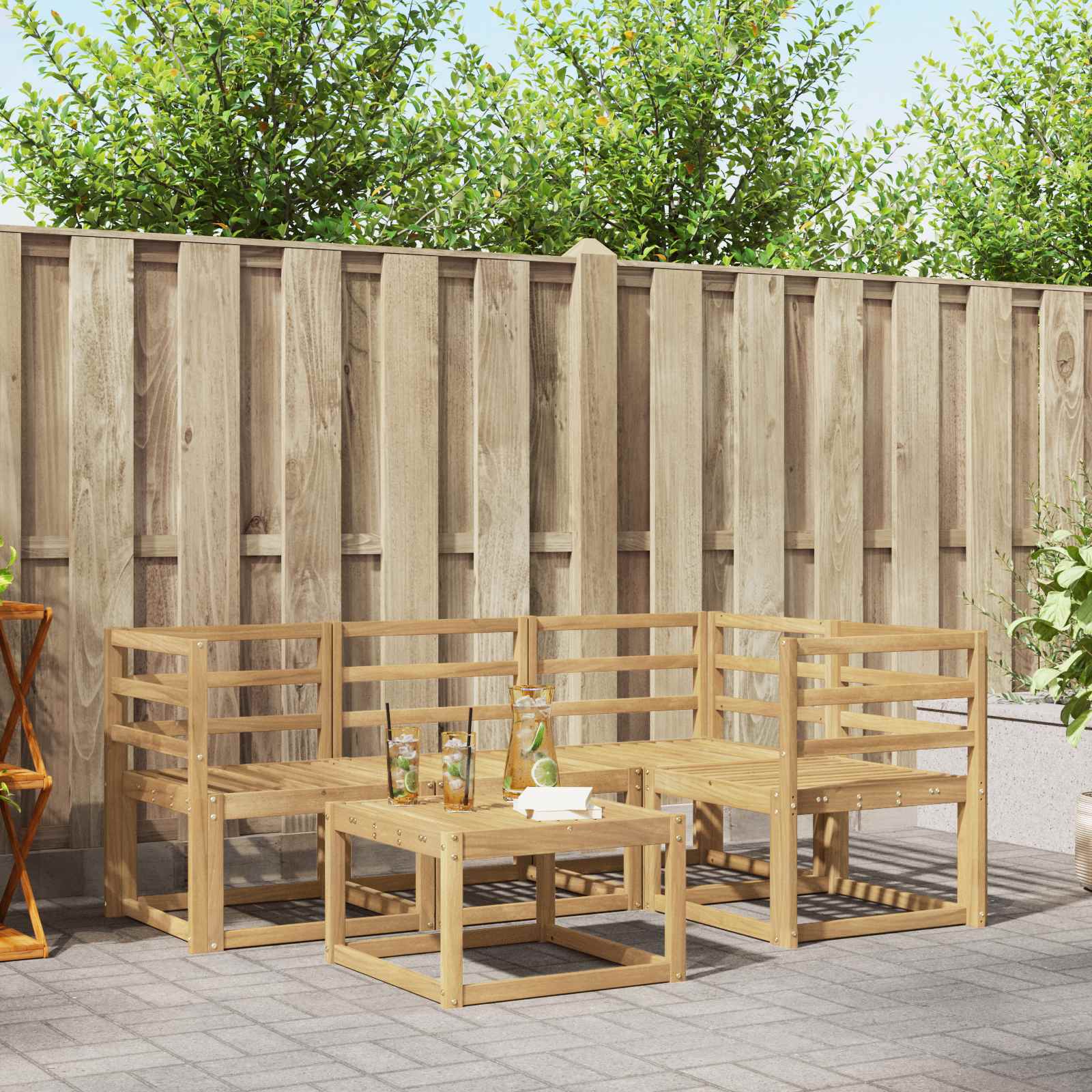 vidaXL Zestaw sof na zewnątrz 5 pcs Biały 59 x 59 x 37 cm